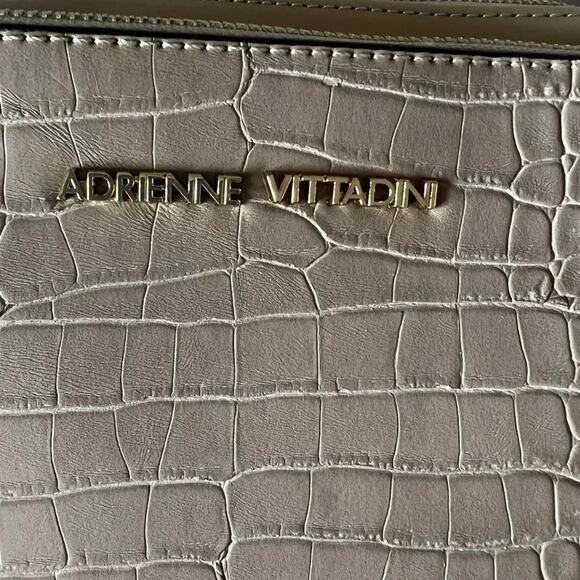 Adrienne Vittadini  Moc Croc Taupe Crossbody bag NWT - Picture 8 of 14